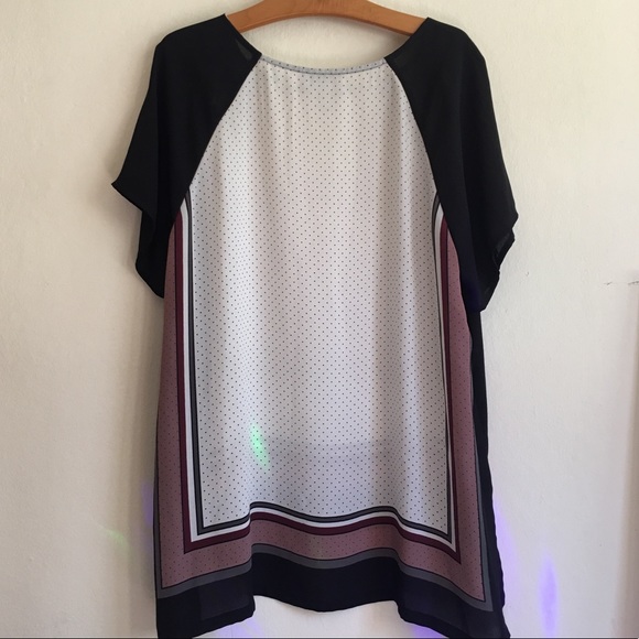 LOFT sheer polka dot short sleeve blouse SZ LP - Picture 3 of 7